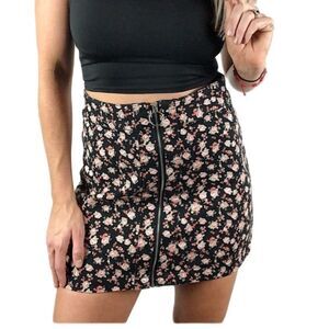 Forever 21 floral denim mini skirt size small